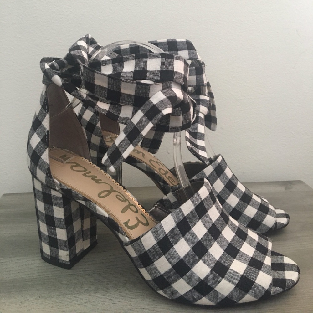 Sam Edelman Black and White Checkered Heels